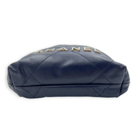 C22 Shoulder Bag Mini Blue in Calfskin, Silver hardware