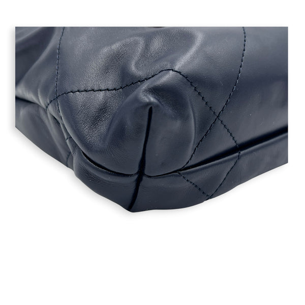 C22 Shoulder Bag Mini Blue in Calfskin, Silver hardware
