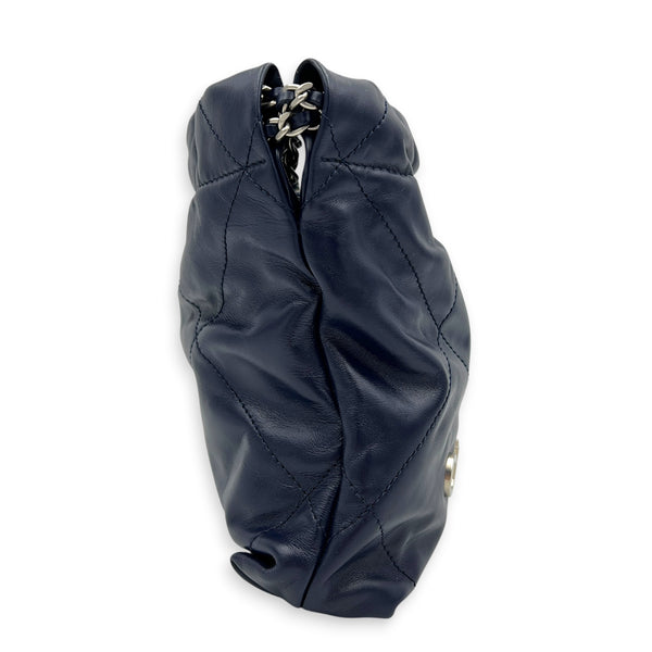 C22 Shoulder Bag Mini Blue in Calfskin, Silver hardware