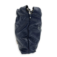 C22 Shoulder Bag Mini Blue in Calfskin, Silver hardware