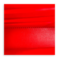 Hourglass Wallet On Chain Red in Calfskin, Silver hardware