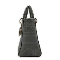 Lady D-Lite Top Handle Bag Grey in Canvas, Gold hardware