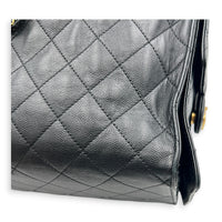 C25 Medium Black Shoulder Bag in Caviar Leather, Gold hardware