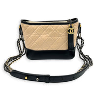 Gabrielle Shoulder Bag Beige in Calfskin, Mixed hardware