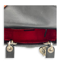 Lady Dior Top Handle Bag Black in Lambskin, Silver hardware