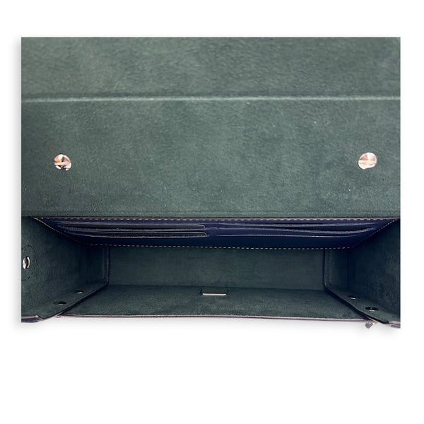 Baguette Box Shoulder Bag Blue in Coated Canvas, Silver hardware