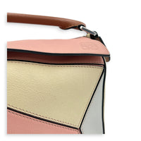 Puzzle Small Multi-colour Shoulder Bag in Calfskin, Silver hardware