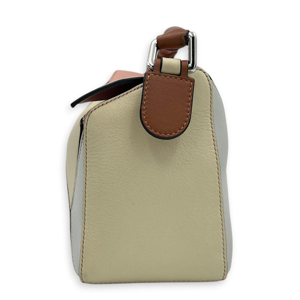Puzzle Small Multi-colour Shoulder Bag in Calfskin, Silver hardware