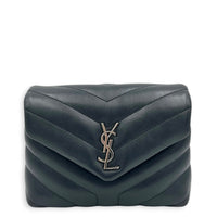 Loulou Shoulder Bag Toy Black in Calfskin, Silver hardware