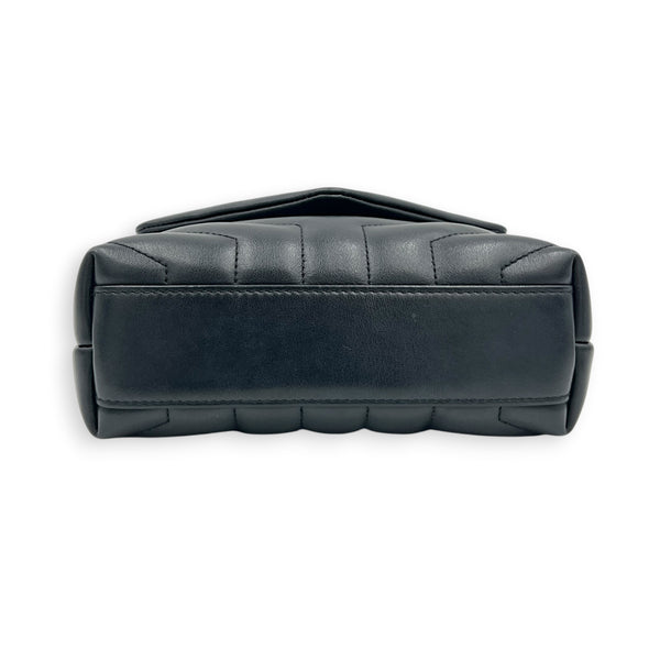 Loulou Shoulder Bag Toy Black in Calfskin, Silver hardware