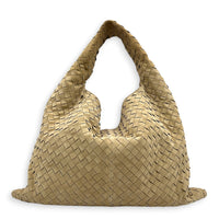 Hop Shoulder Bag Maxi Beige in Suede Leather