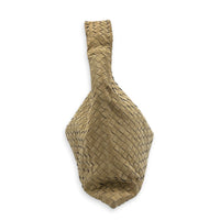 Hop Shoulder Bag Maxi Beige in Suede Leather