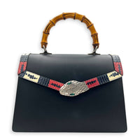 Bamboo Lilith Top Handle Bag in Calfskin, Gold hardware