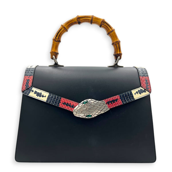 Bamboo Lilith Top Handle Bag in Calfskin, Gold hardware