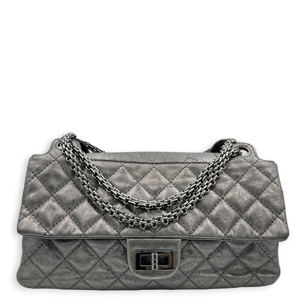 Double Vintage 2.55 Silver Shoulder Bag in Lambskin, Silver hardware
