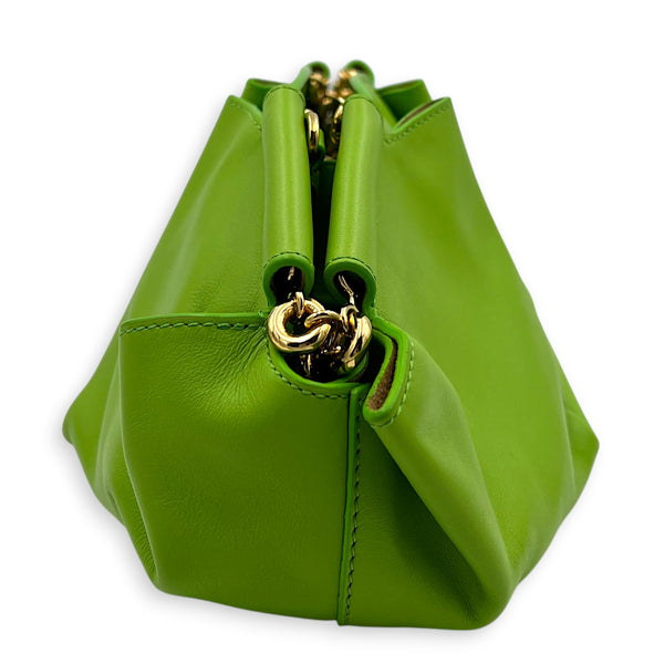 Paseo Top Handle Bag Green in Calfskin, Gold hardware
