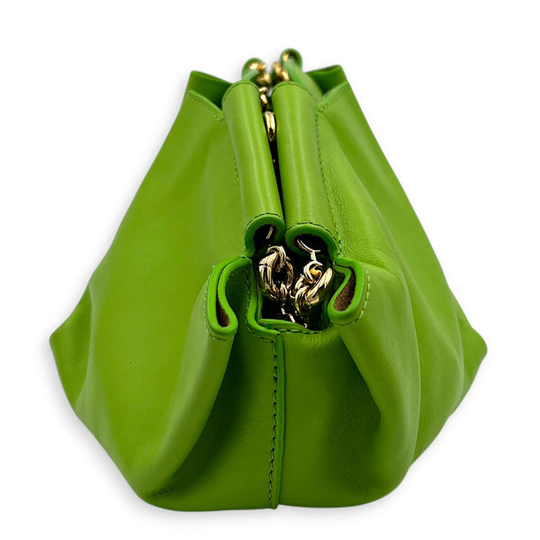 Paseo Top Handle Bag Green in Calfskin, Gold hardware