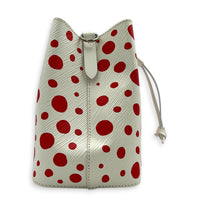 x Yayoi Kusama NeoNoe BB White Top Handle Bag in Epi Leather, Silver hardware