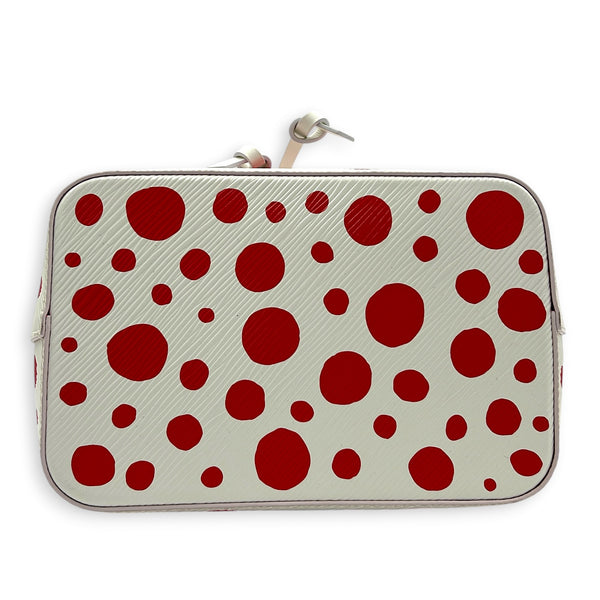 x Yayoi Kusama NeoNoe BB White Top Handle Bag in Epi Leather, Silver hardware