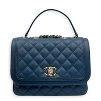 Lovely Square Shoulder Bag Blue in Lambskin, Gold hardware