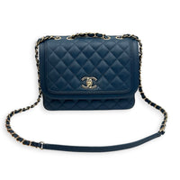 Lovely Square Shoulder Bag Blue in Lambskin, Gold hardware