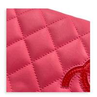 CC Wallet On Chain Pink in Lambskin, Silver hardware