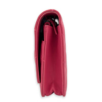 CC Wallet On Chain Pink in Lambskin, Silver hardware