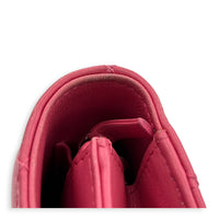 CC Wallet On Chain Pink in Lambskin, Silver hardware