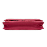 CC Wallet On Chain Pink in Lambskin, Silver hardware