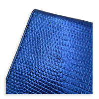 Cannage Clutch On Chain Blue in Embossed Lizard, Silver hardware