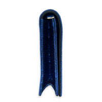 Cannage Clutch On Chain Blue in Embossed Lizard, Silver hardware