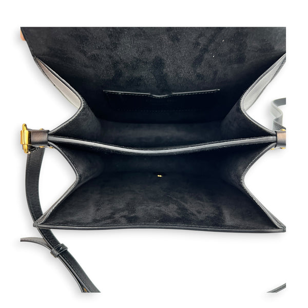 Bobby Frame Shoulder Bag Black in Calfskin, Gold hardware