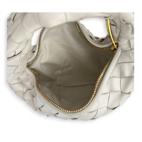Jodie Top Handle Bag White in Lambskin, Gold hardware