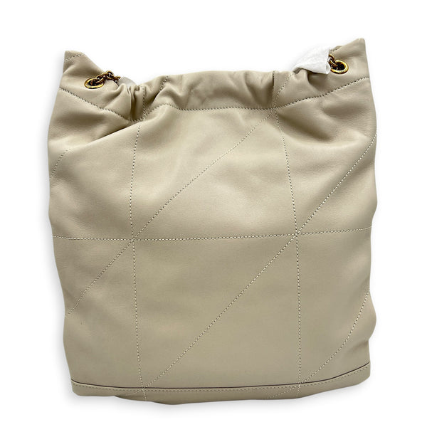 Jamie Pochon Shoulder Bag White in Lambskin, Gold hardware