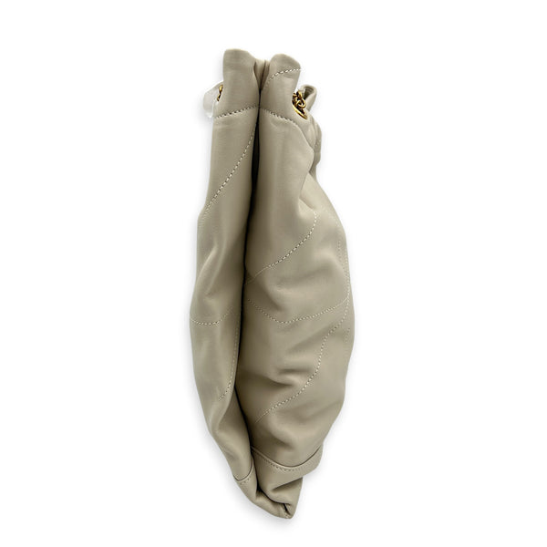 Jamie Pochon Shoulder Bag White in Lambskin, Gold hardware