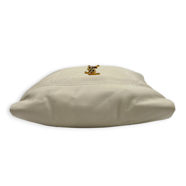 Jamie Pochon Shoulder Bag White in Lambskin, Gold hardware