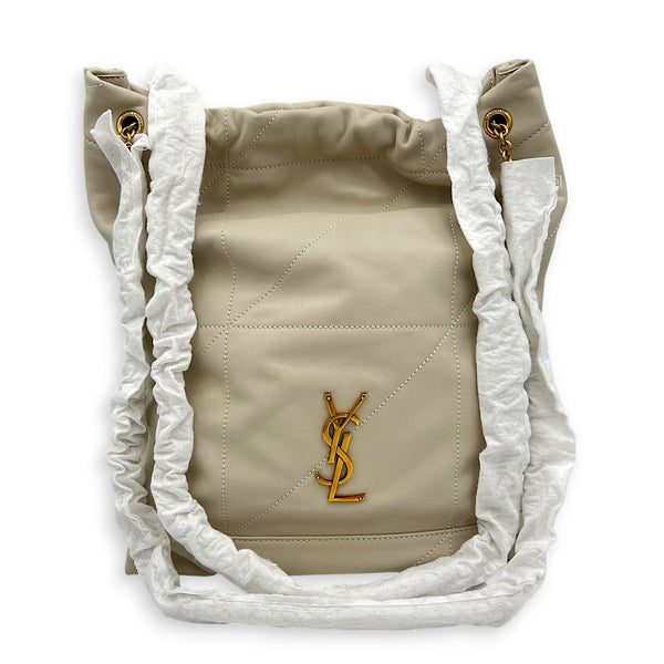 Jamie Pochon Shoulder Bag White in Lambskin, Gold hardware