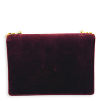 Sunset Shoulder Bag Burgundy in Velvet, Gold hardware