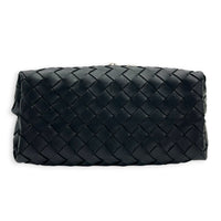 Andiamo Small Black Shoulder Bag in Lambskin, Ruthenium hardware
