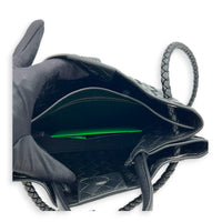 Andiamo Small Black Shoulder Bag in Lambskin, Ruthenium hardware