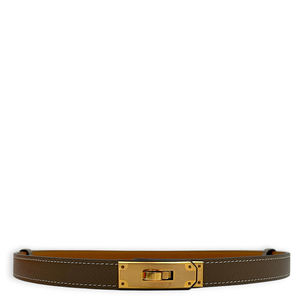 Kelly Etoupe Belt in Epsom, Gold hardware