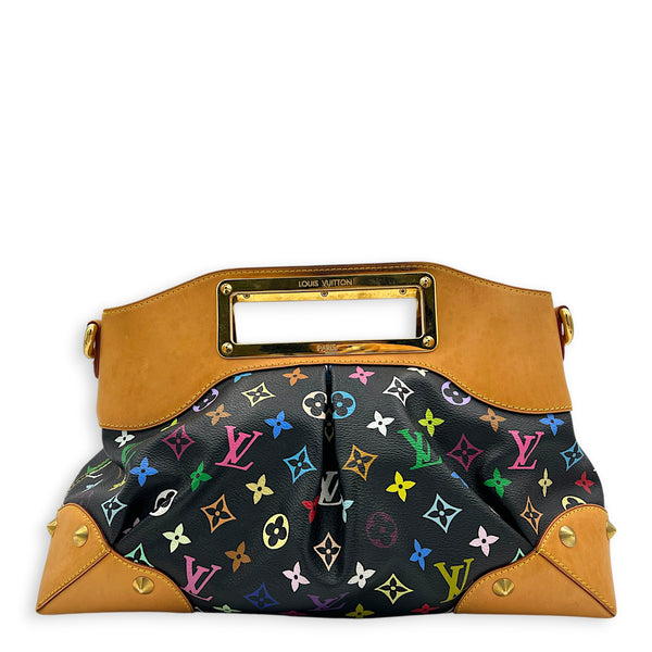 Judy Shoulder Bag Multi-colour in Coated Canvas, Gold hardware