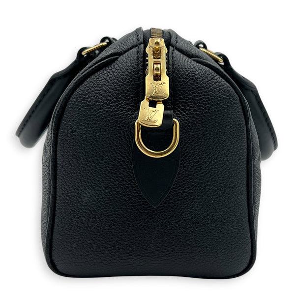 Speedy Bandouliere Top Handle Bag 20 Black in Empreinte Leather, Gold hardware