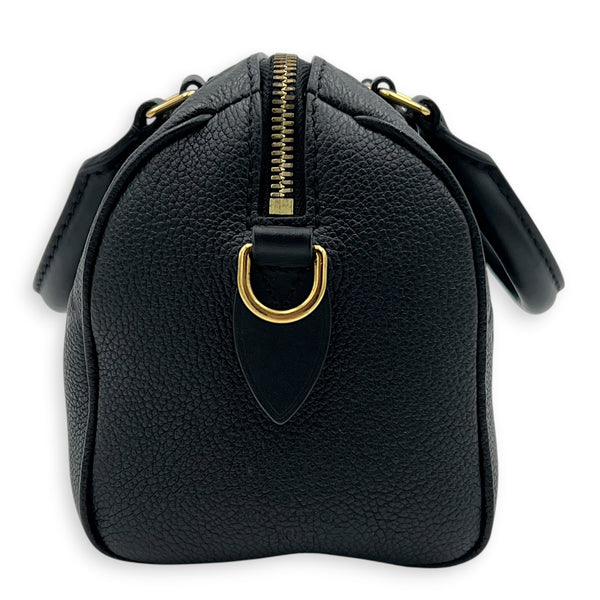Speedy Bandouliere Top Handle Bag 20 Black in Empreinte Leather, Gold hardware