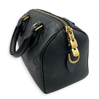 Speedy Bandouliere Top Handle Bag 20 Black in Empreinte Leather, Gold hardware