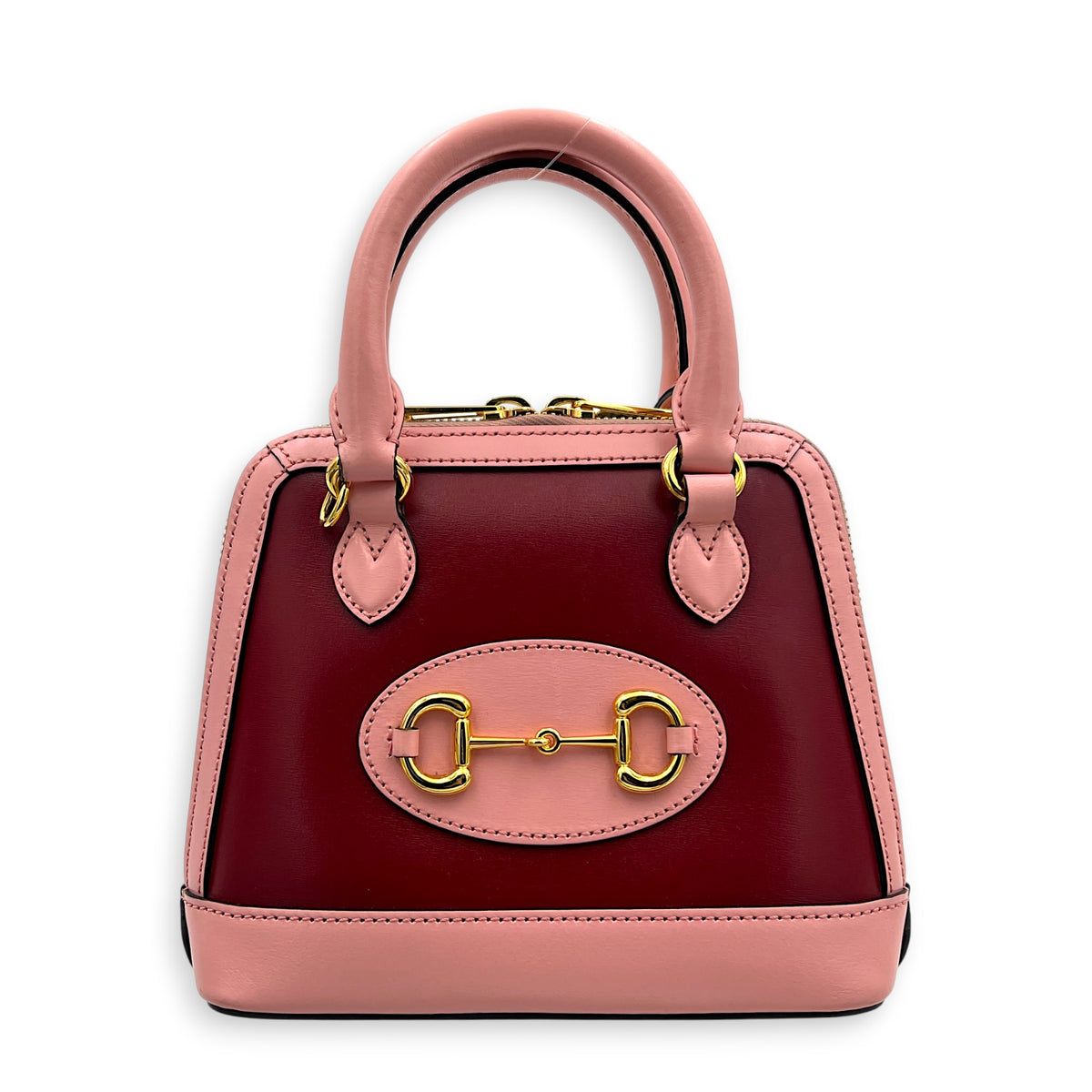 Horsebit 1955 Top Handle Bag Red in Calfskin, Gold hardware
