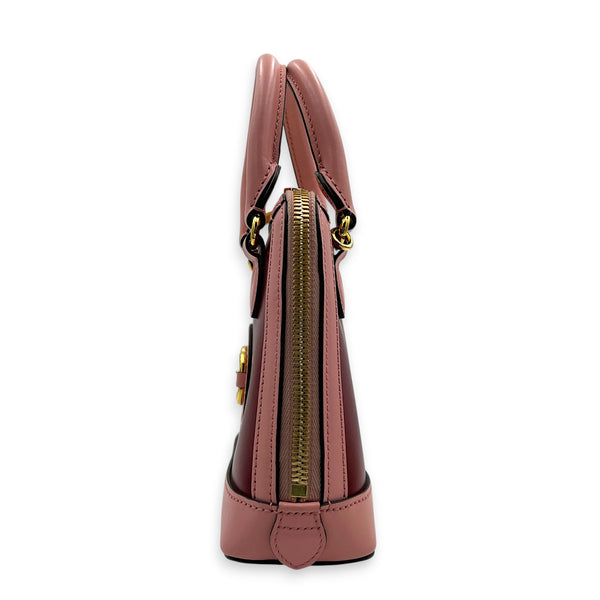 Horsebit 1955 Top Handle Bag Red in Calfskin, Gold hardware