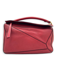 Puzzle Shoulder Bag Red in Calfskin, Gold hardware