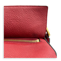 Puzzle Shoulder Bag Red in Calfskin, Gold hardware