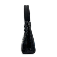 Re-Edition 2000 Shoulder Bag Black in Sequins, Silver hardware